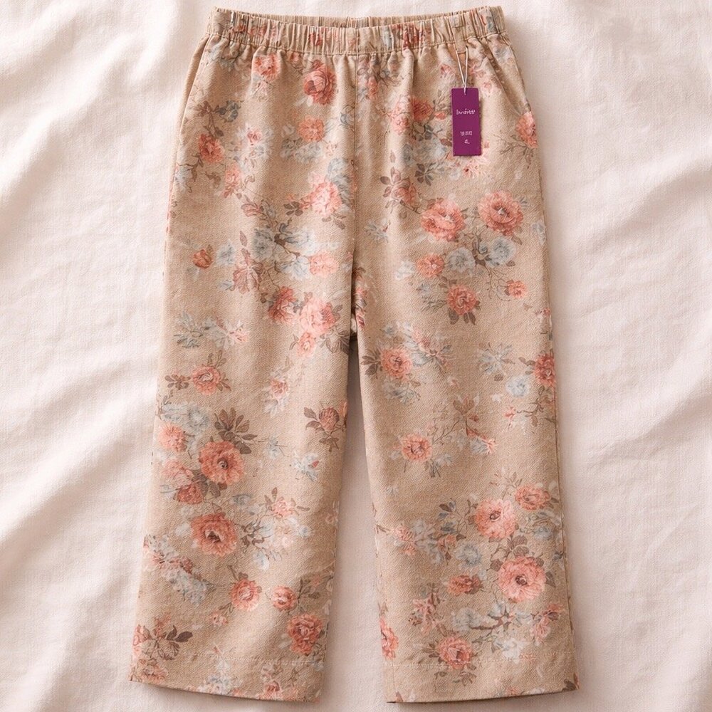 LOVEIMGS Floral Print Wide Leg Cropped Trendy Mid Rise Boho Jeans for Women - XL - Picture 4 of 4